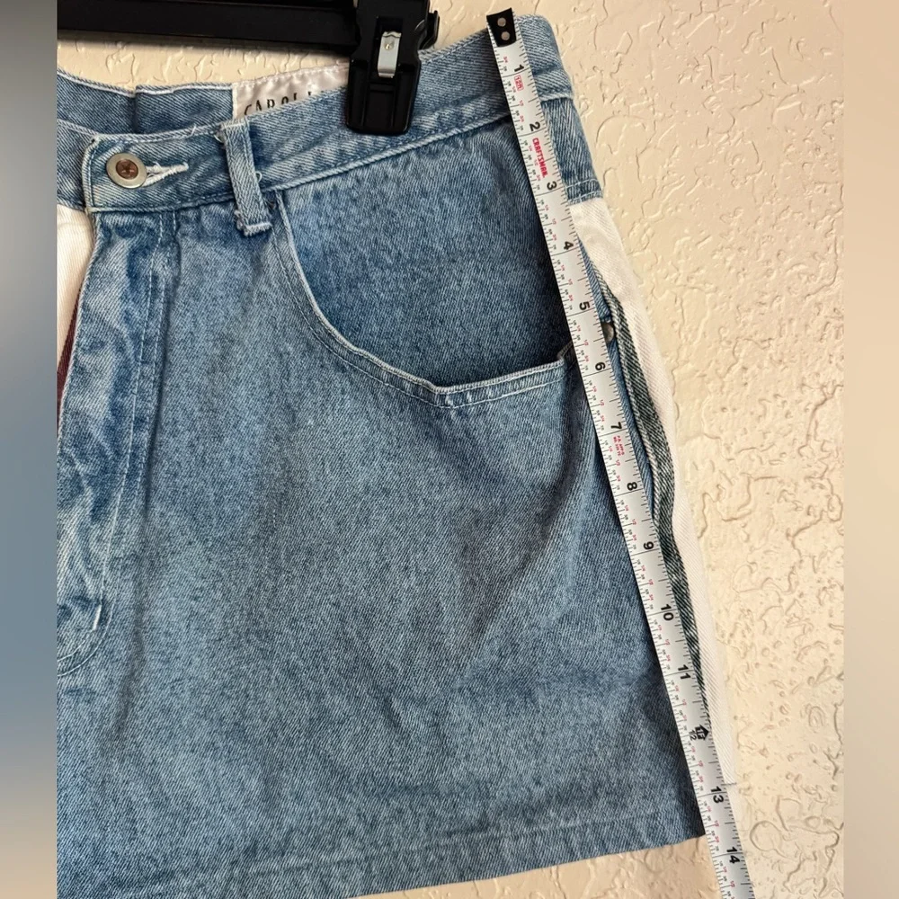 Vintage Carolina Blues Color-Block Striped Denim Shorts - Picture 9 of 11